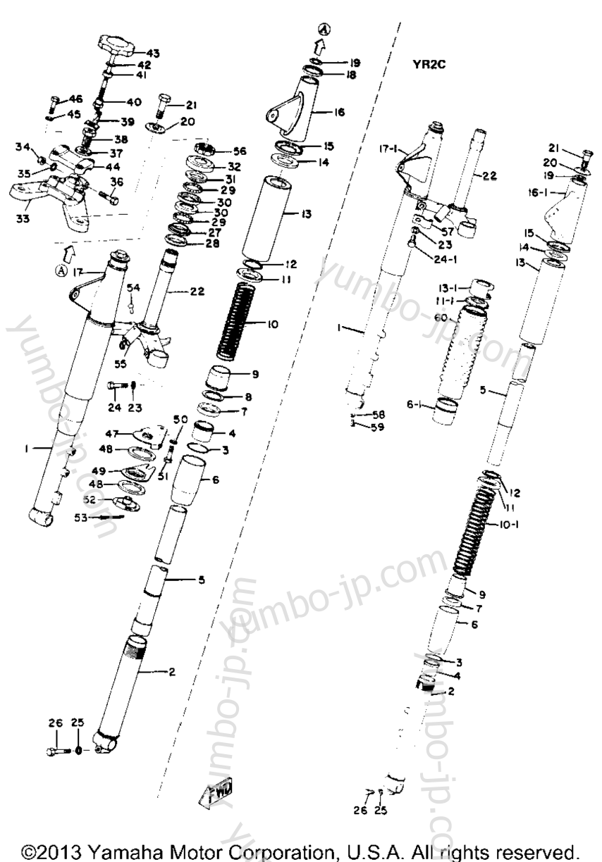 FRONT FORK для мотоциклов YAMAHA YR1 1967 г.