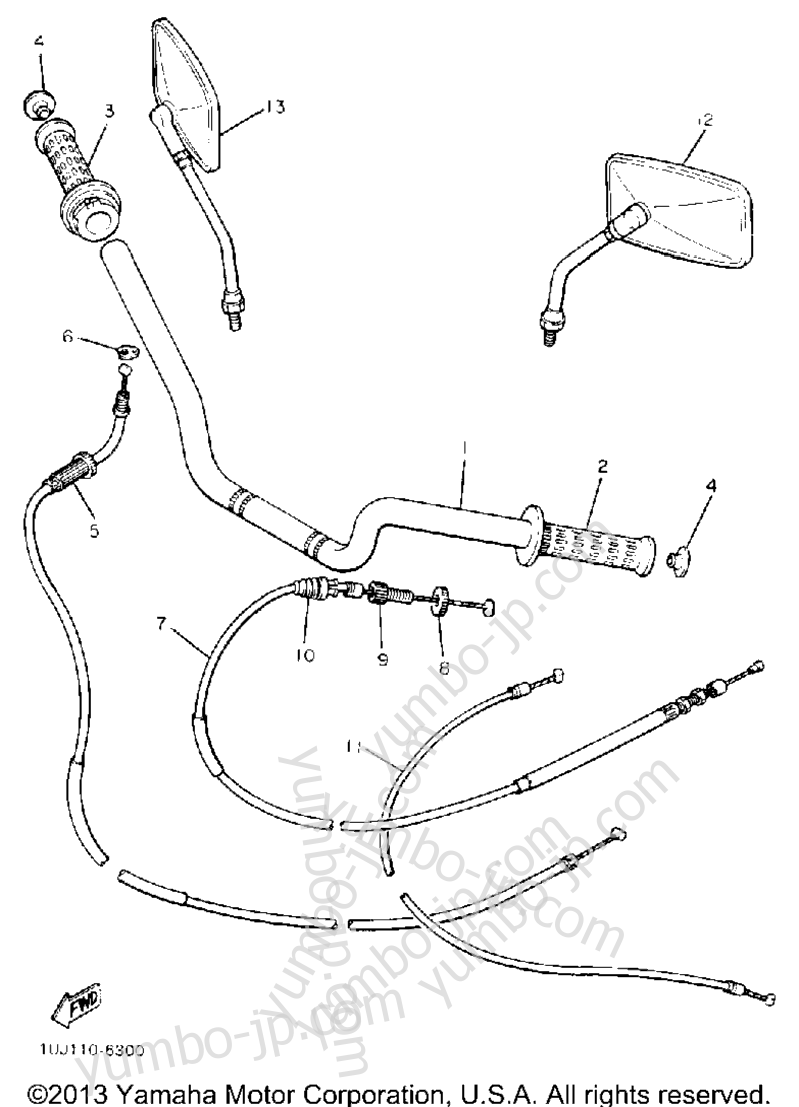 Handlebar Cable для мотоциклов YAMAHA RADIAN (YX600U) 1988 г.