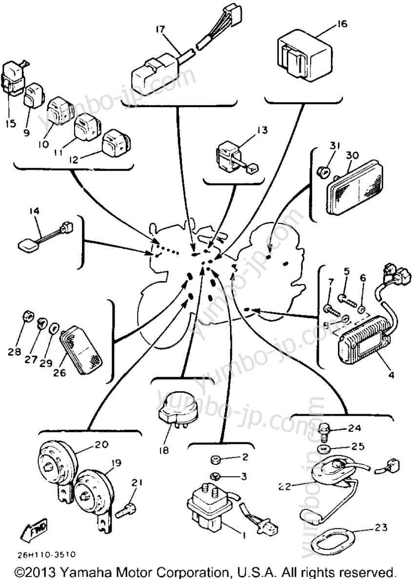 Electrical 1 для мотоциклов YAMAHA XVZ12TK 1983 г.