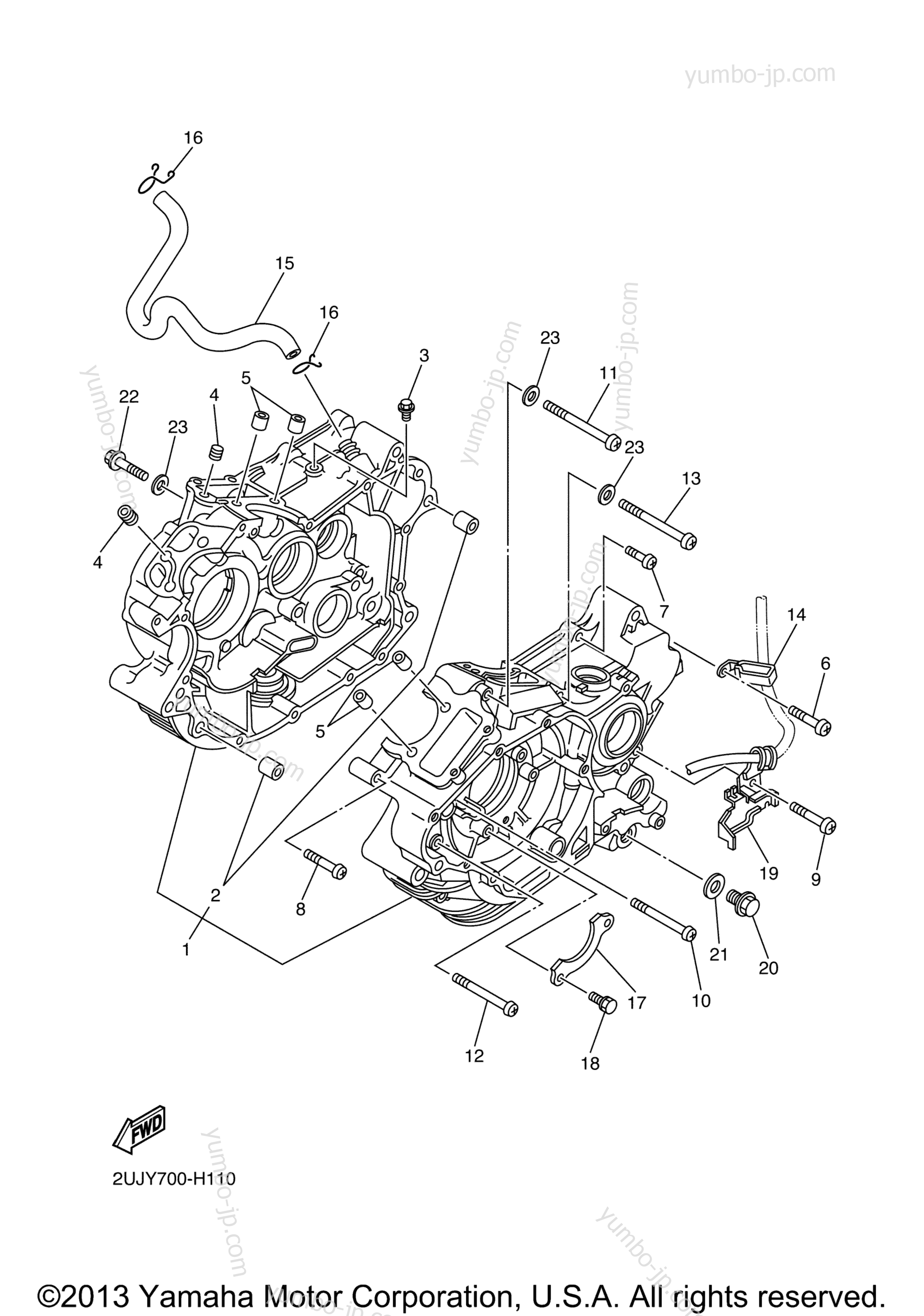 CRANKCASE for motorcycles YAMAHA V STAR 250 (XV250ZCB) CA 2010 year