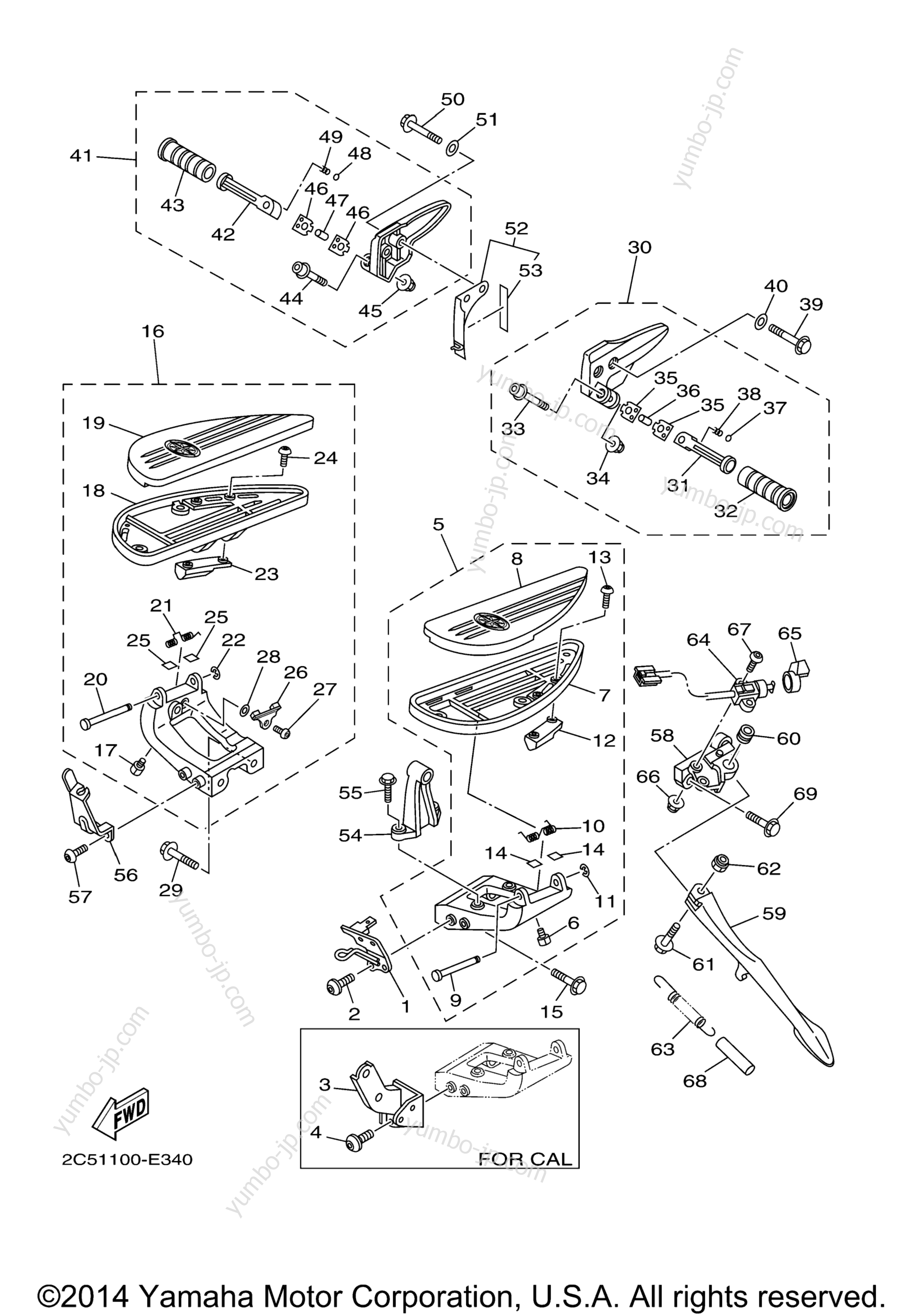 Stand Footrest для мотоциклов YAMAHA STRATOLINER S (XV19CTSXR) 2008 г.