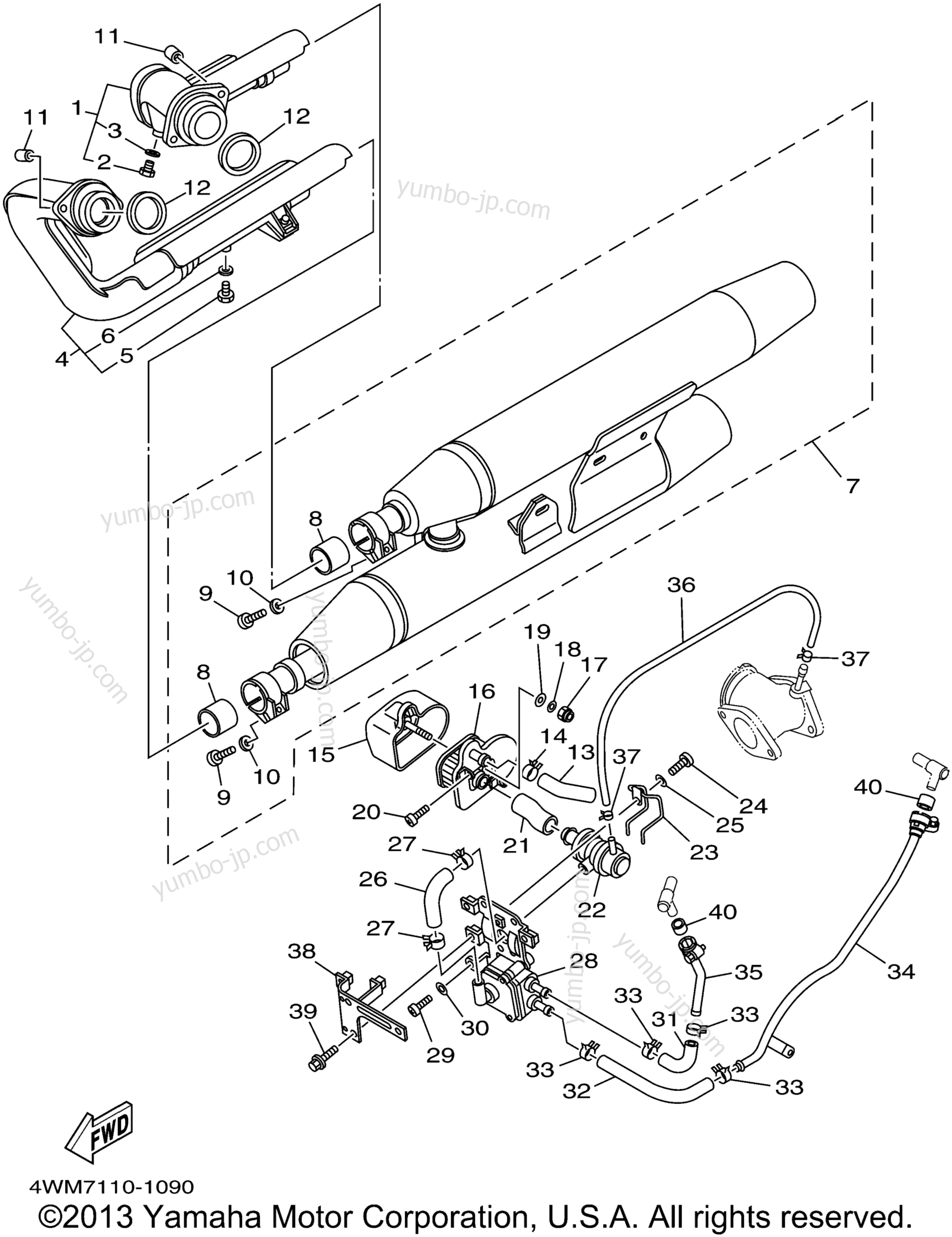 Exhaust for motorcycles YAMAHA ROAD STAR (XV1600ANC) CA 2001 year