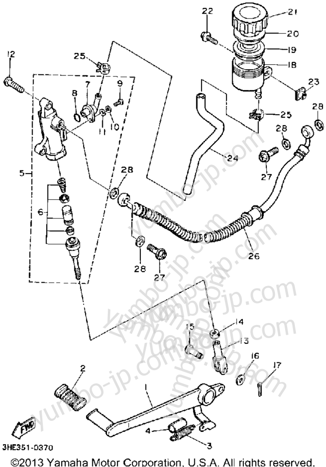 REAR MASTER CYLINDER для мотоциклов YAMAHA FZR600RD 1992 г.