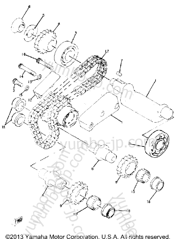 Crank Balancer для мотоциклов YAMAHA SC500A 1974 г.