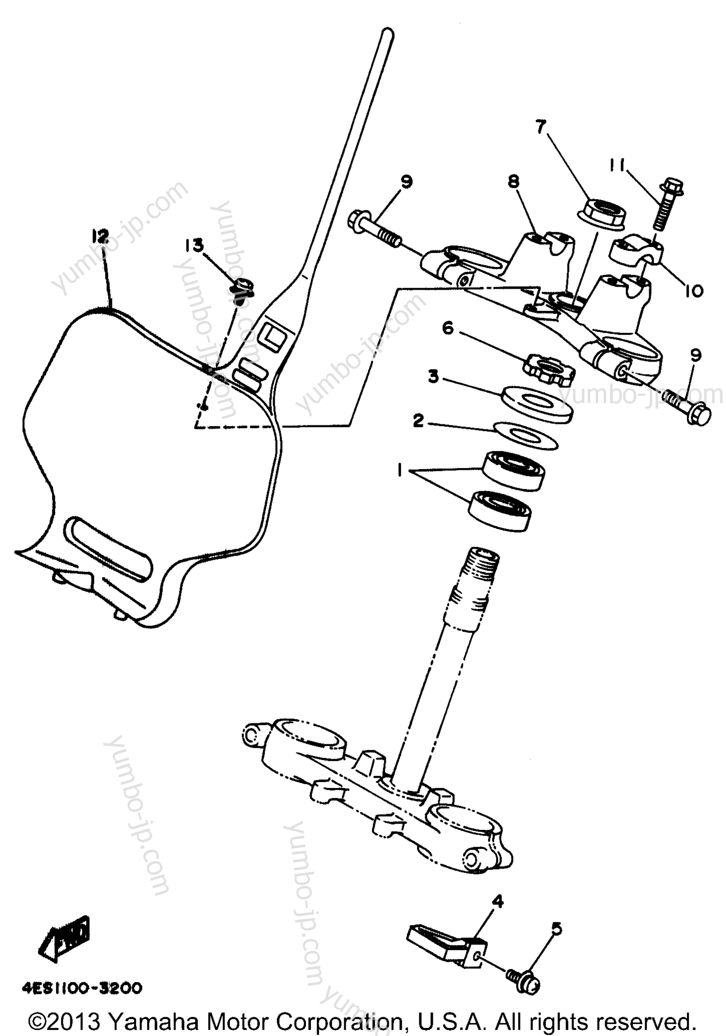 Steering для мотоциклов YAMAHA YZ80 (YZ80J1) 1997 г.