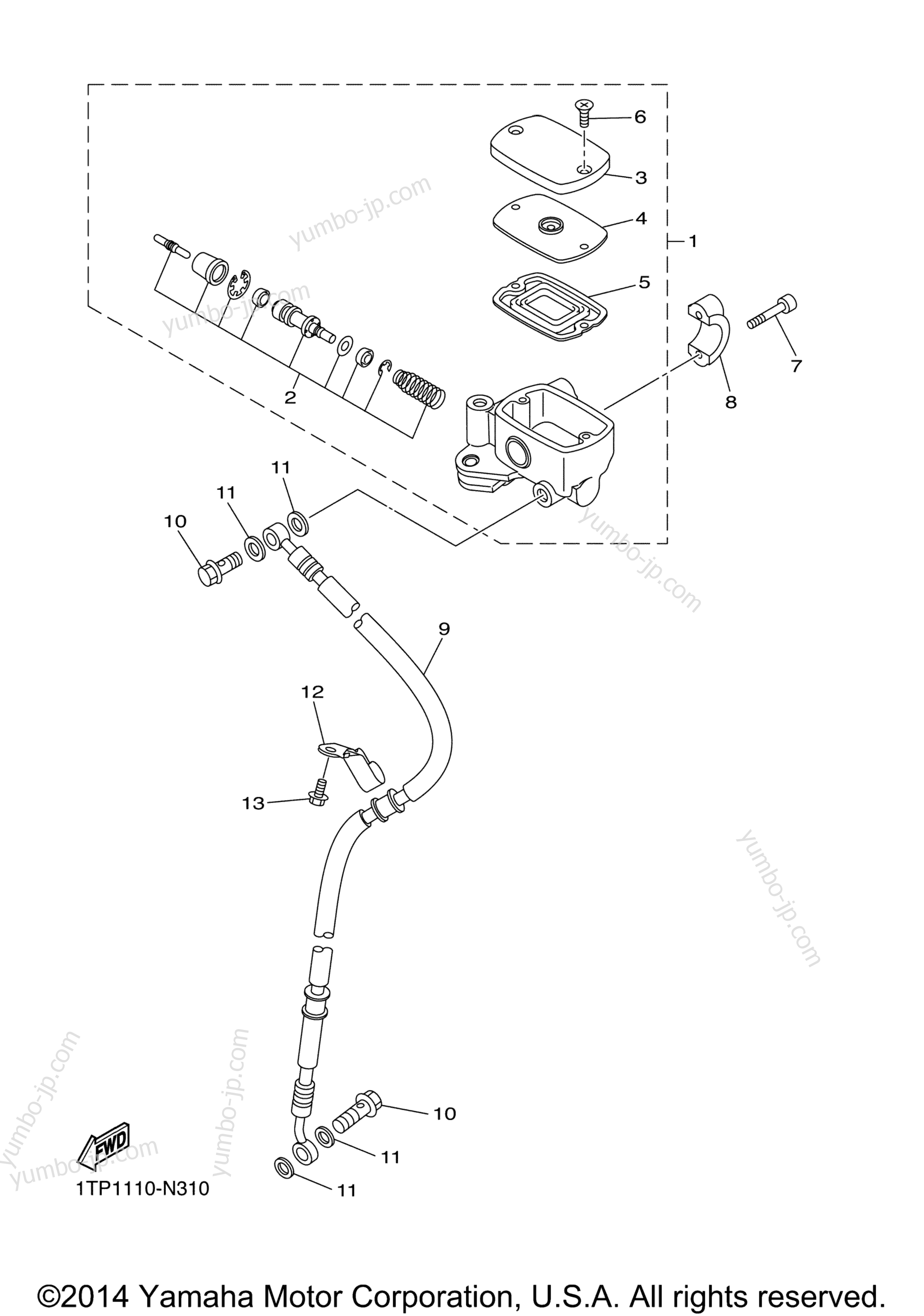 FRONT MASTER CYLINDER for motorcycles YAMAHA BOLT R-SPEC (XVS95CECGY) CA 2014 year