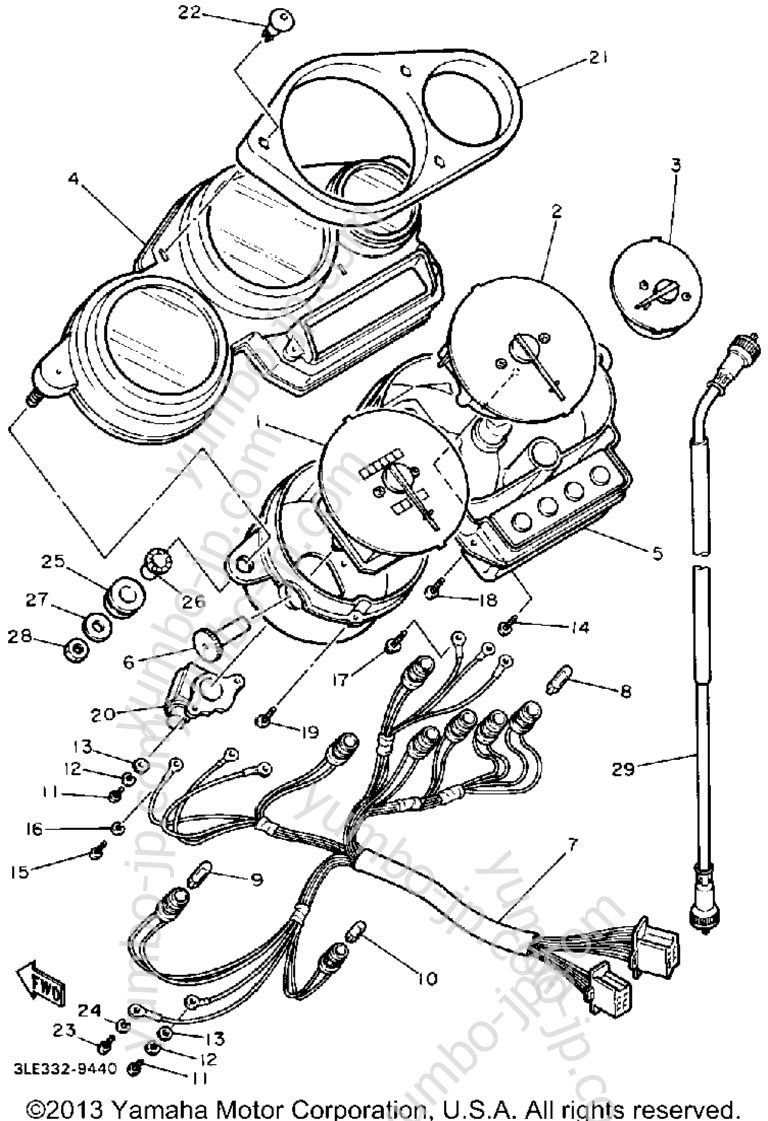 Измерительные приборы для мотоциклов YAMAHA FZR1000WC CA 1989 г.