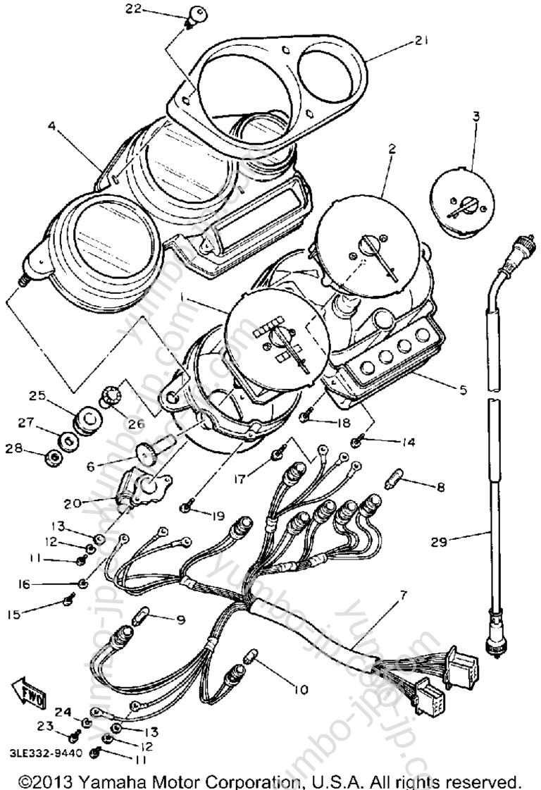 METER for motorcycles YAMAHA FZR1000W 1989 year