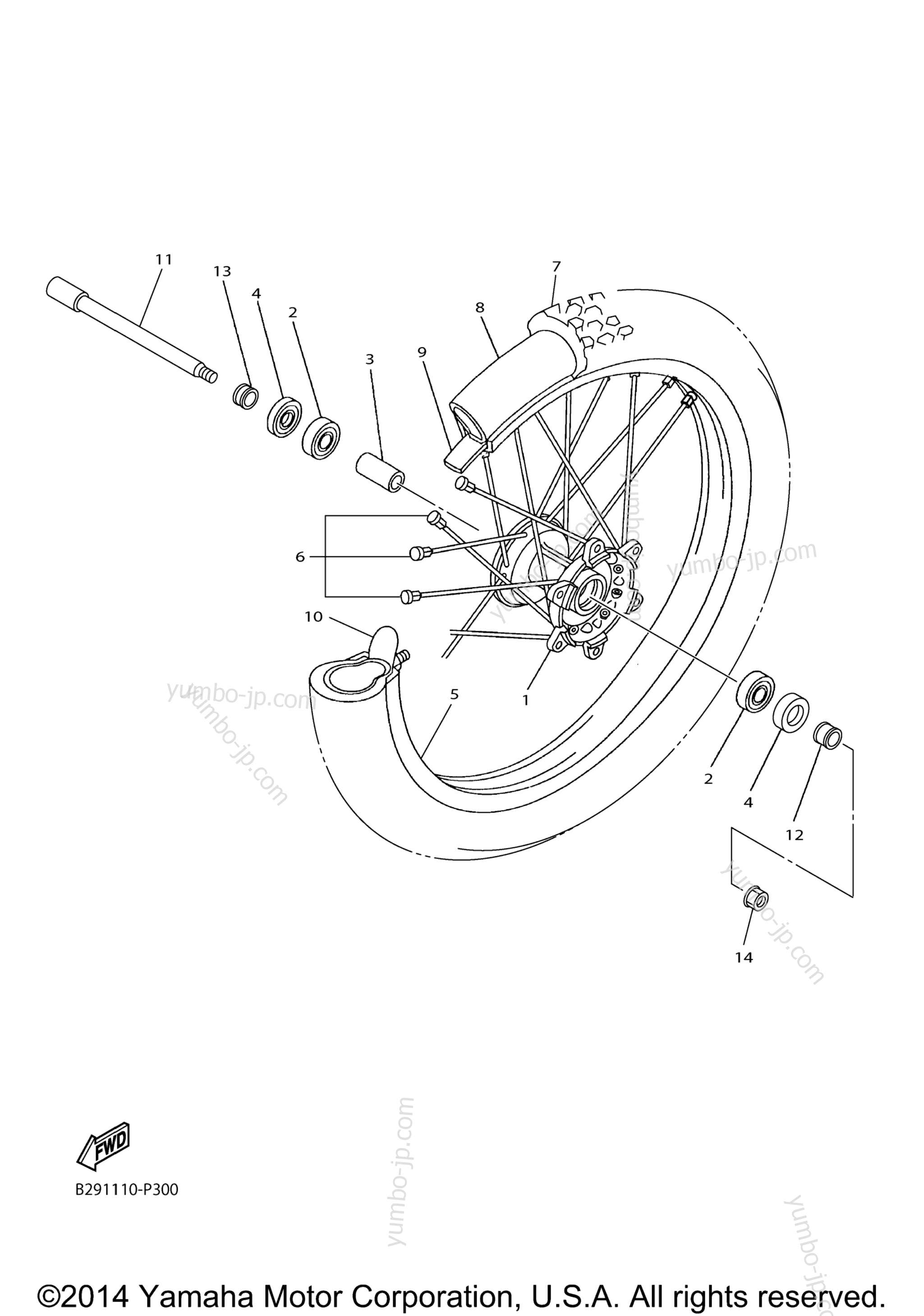 FRONT WHEEL для мотоциклов YAMAHA YZ250FX (YZ250FXF) 2015 г.