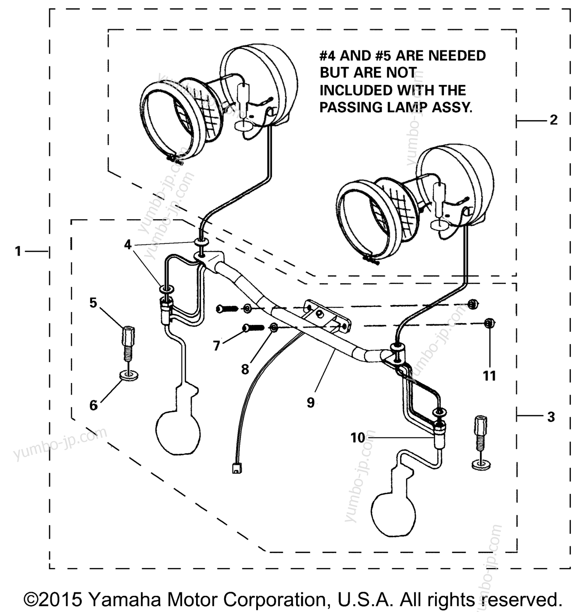 Passing Lamp Kit for motorcycles YAMAHA ROAD STAR SILVERADO S (XV17ATSZR) 2010 year