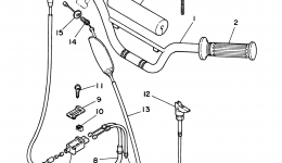Steering Handle Cable для мотоцикла YAMAHA YZINGER (PW80N1)2001 г. 