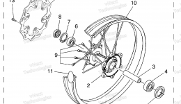 Rear Wheel Kit for мотоцикла YAMAHA YZ125 (YZ125M1)2000 year 