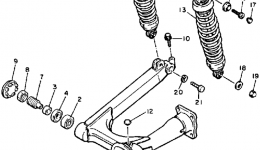 Swing Arm Rear Shocks for мотоцикла YAMAHA VIRAGO 750 (XV750W)1989 year 