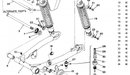 Rear Arm - Rear Cushion - Chain Case for мотоцикла YAMAHA TY250C1976 year 