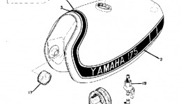 Топливный бак для мотоцикла YAMAHA MX175A1974 г. 
