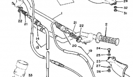 Steering Handle-Cable для мотоцикла YAMAHA IT200N1985 г. 