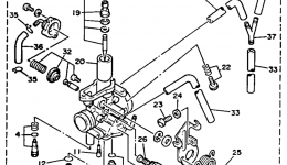 Carburetor (Non-California Model) для мотоцикла YAMAHA TRAILWAY (TW200U)1988 г. 
