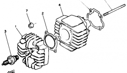 Блок цилиндров для мотоцикла YAMAHA Y-ZINGER (PW50E)1993 г. 