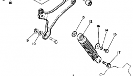 Swing Arm - Rear Shocks для мотоцикла YAMAHA Y-ZINGER (PW50S)1986 г. 