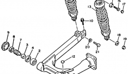Swing Arm Rear Shocks for мотоцикла YAMAHA VIRAGO 1100 (XV1100DC) CA1992 year 