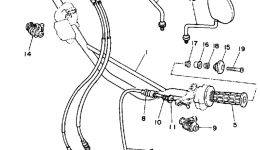 Handlebar - Cable for мотоцикла YAMAHA XT350SC CA1986 year 
