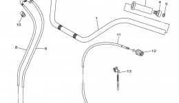 Steering Handle Cable для мотоцикла YAMAHA V STAR 1300 DELUXE (XVS13BGFC) CA2015 г. 