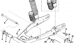 Swing Arm-Rear Shocks-Chain Case для мотоцикла YAMAHA DT175C1976 г. 