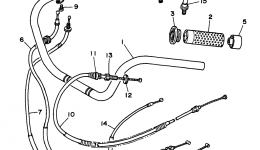Steering Handle Cable для мотоцикла YAMAHA VIRAGO 1100 (XV1100KC) CA1998 г. 