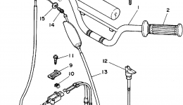 Steering Handle - Cable для мотоцикла YAMAHA Y-ZINGER (PW80G)1995 г. 