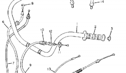 Handlebar Cable для мотоцикла YAMAHA VIRAGO 1100 (XV1100UC) CA1988 г. 