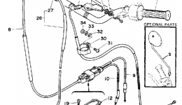 Handlebar - Cable для мотоцикла YAMAHA DT175G1980 г. 