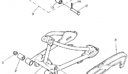 Swing Arm - Rear Shocks for мотоцикла YAMAHA Y-ZINGER (PW80D)1992 year 