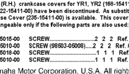 Crankcase Cover (Notes Only) для мотоцикла YAMAHA YR2C CA1968 г. 