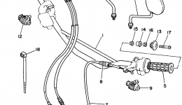 Steering Handle - Cable для мотоцикла YAMAHA XT350HC CA1996 г. 