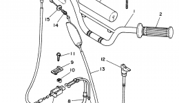 Steering Handle Cable для мотоцикла YAMAHA Y-ZINGER (PW80H)1996 г. 