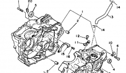 Crankcase (Non-California Model) for мотоцикла YAMAHA XT350W1989 year 