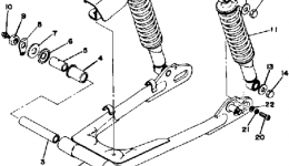Rear Arm - Rear Cushion - Chain Case для мотоцикла YAMAHA RD400D1977 г. 