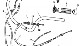 Steering Handle Cable для мотоцикла YAMAHA VIRAGO 1100 (XV1100GC) CA1995 г. 