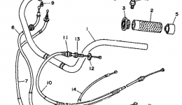Steering Handle Cable for мотоцикла YAMAHA VIRAGO 750 (XV750GC) CA1995 year 