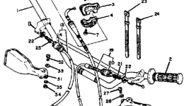 Handlebar - Cable для мотоцикла YAMAHA IT175K1983 г. 