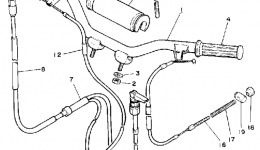 Handlebar - Cable for мотоцикла YAMAHA Y-ZINGER (PW50D)1992 year 