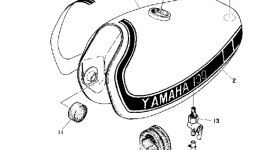 Топливный бак для мотоцикла YAMAHA MX100B1975 г. 