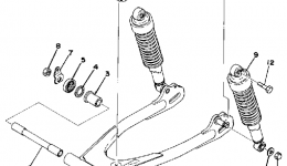 Rear Arm-Rear Cushion-Chain Case для мотоцикла YAMAHA XS360_2D1977 г. 