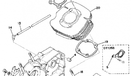 Crankcase - Cylinder для мотоцикла YAMAHA DT125B1975 г. 