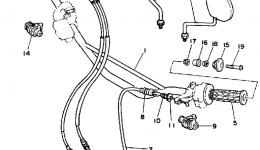 Steering Handle - Cable для мотоцикла YAMAHA XT350NC CA1985 г. 