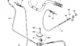 Handlebar-Cable for мотоцикла YAMAHA LC50G1980 year 