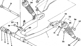 Rear Arm - Rear Cushion - Chain Case for мотоцикла YAMAHA SR500E1978 year 