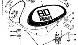 Fuel Tank Yz80c для мотоцикла YAMAHA YZ80A1974 г. 