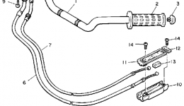 Handlebar Cable для мотоцикла YAMAHA V-MAX 1200 (VMX12WC) CA1989 г. 