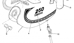 Топливный бак для мотоцикла YAMAHA YZ360B1975 г. 